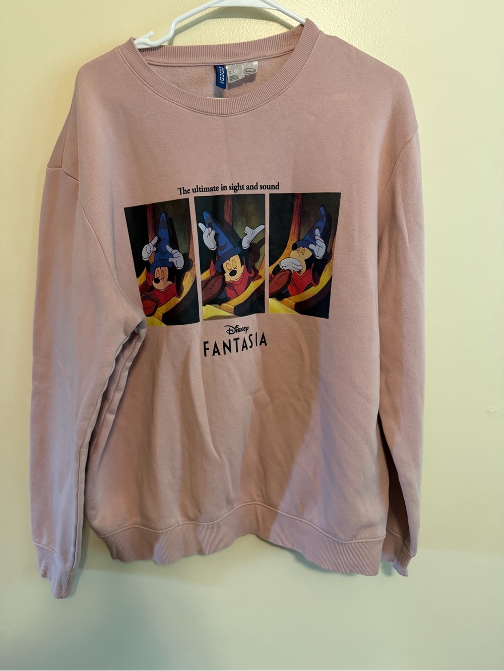 Divided Pink Disney Fantasia Mickey Graphic Sweatshirt